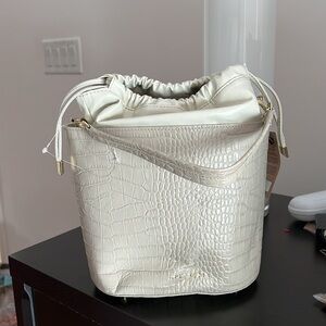 Anna Paola Croc Bucket Hobo Bag